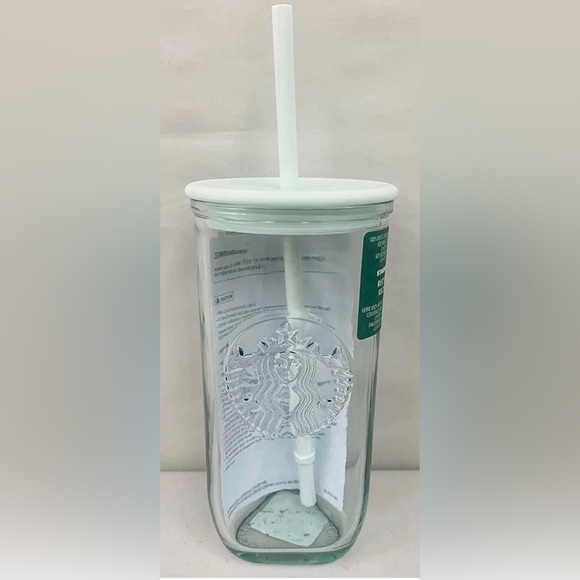 Starbucks Recycled Glass Triangle Mint Green Core Cold Cup Tumbler 2023 NEW - Picture 4 of 4